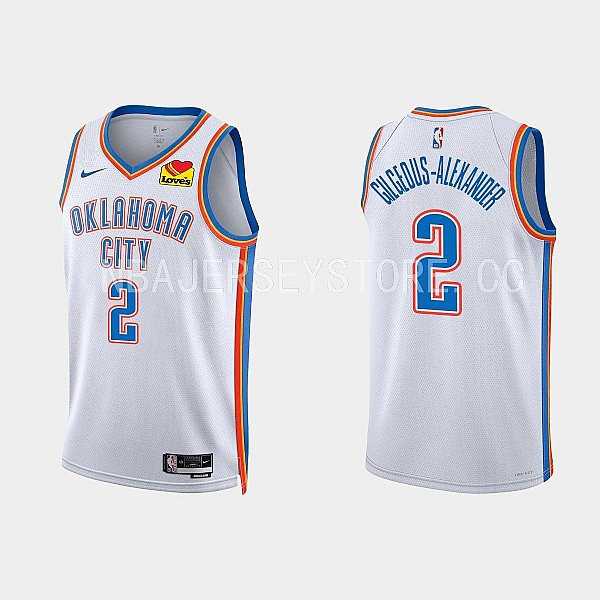 Men's Oklahoma City Thunder #2 Shai Gilgeous-Alexander Association Edition White Jersey Dzhi,We sell and wholesale Men's Oklahoma City Thunder #2 Shai Gilgeous-Alexander Association Edition White Jersey Dzhi on line form chian!